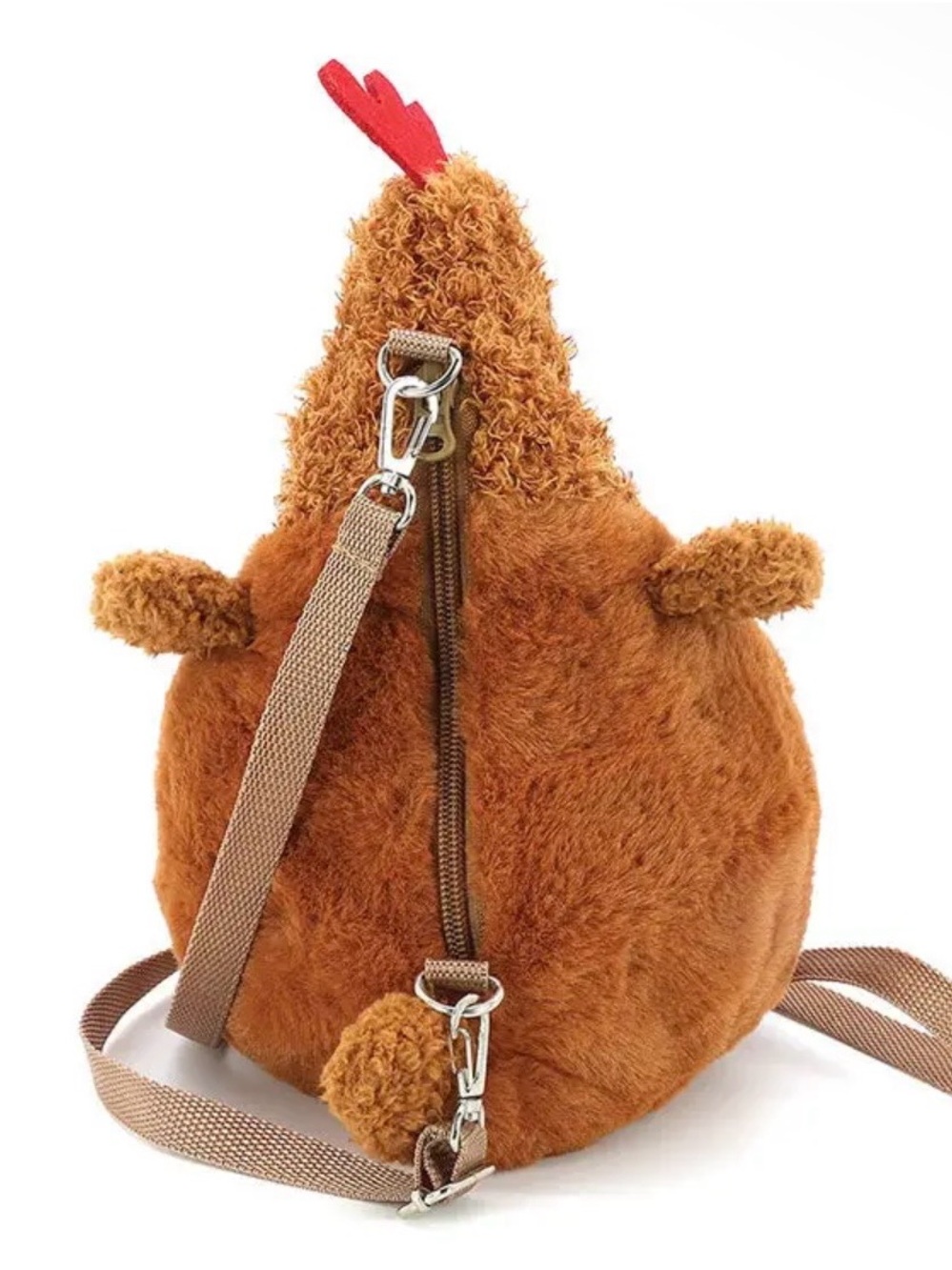 Plush Brown Chicken Crossbody Bag for Women - Picture 4 of 5